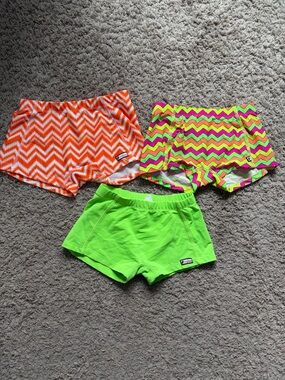 Crazy Pants Set of 3 Bright Chevron & Neon Knit Athletic Shorts